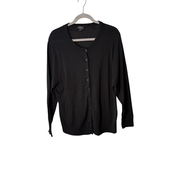 Torrid Womens Black Button-Front Cardigan Sweater Size 1 Lightweight Long Sleeve - Picture 1 of 4